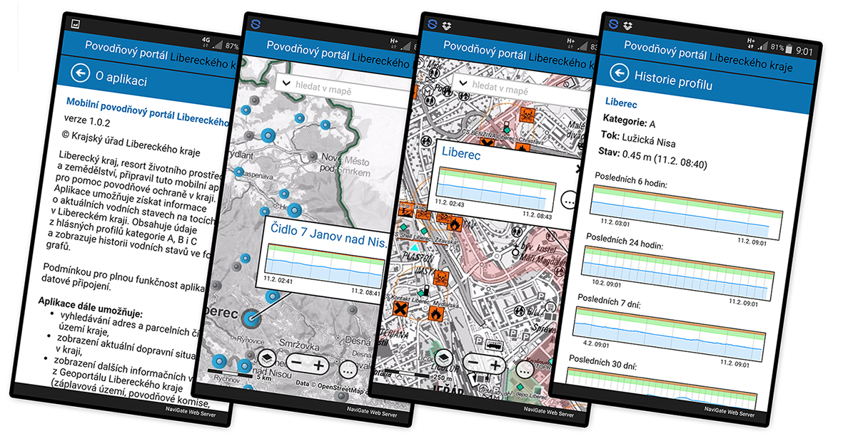 Mobilní aplikace geoportálu