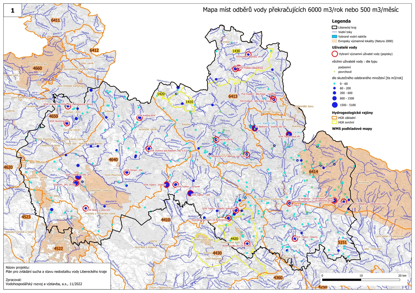 6.1 Mapa míst odběrů vody