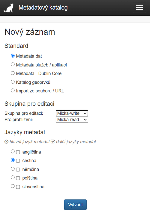 Micka-nový záznam